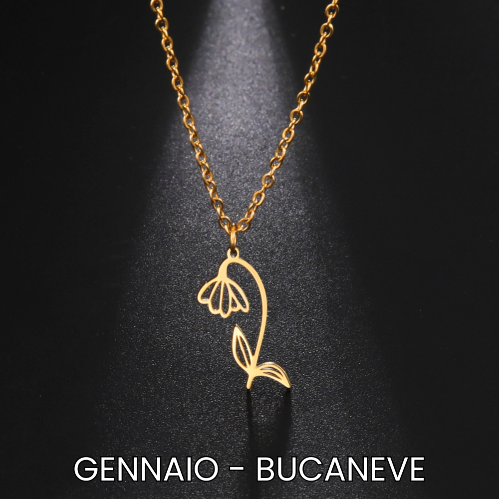 Collana Fiore di Nascita Minimal