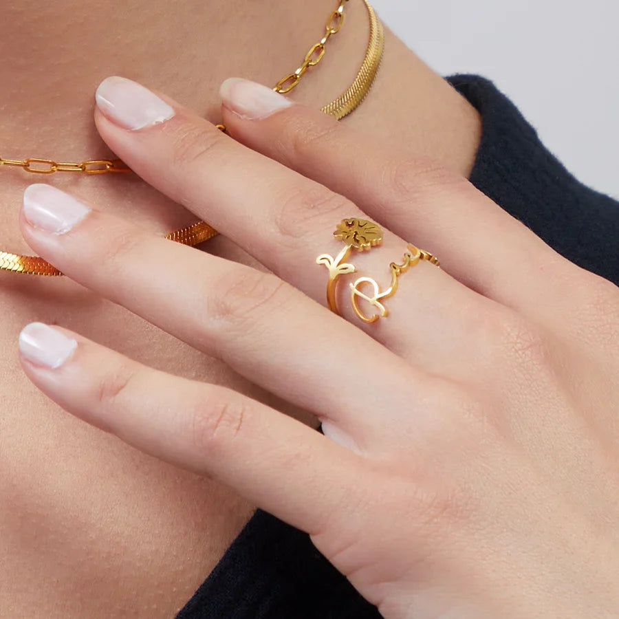 Anello Nome & Fiore di Nascita