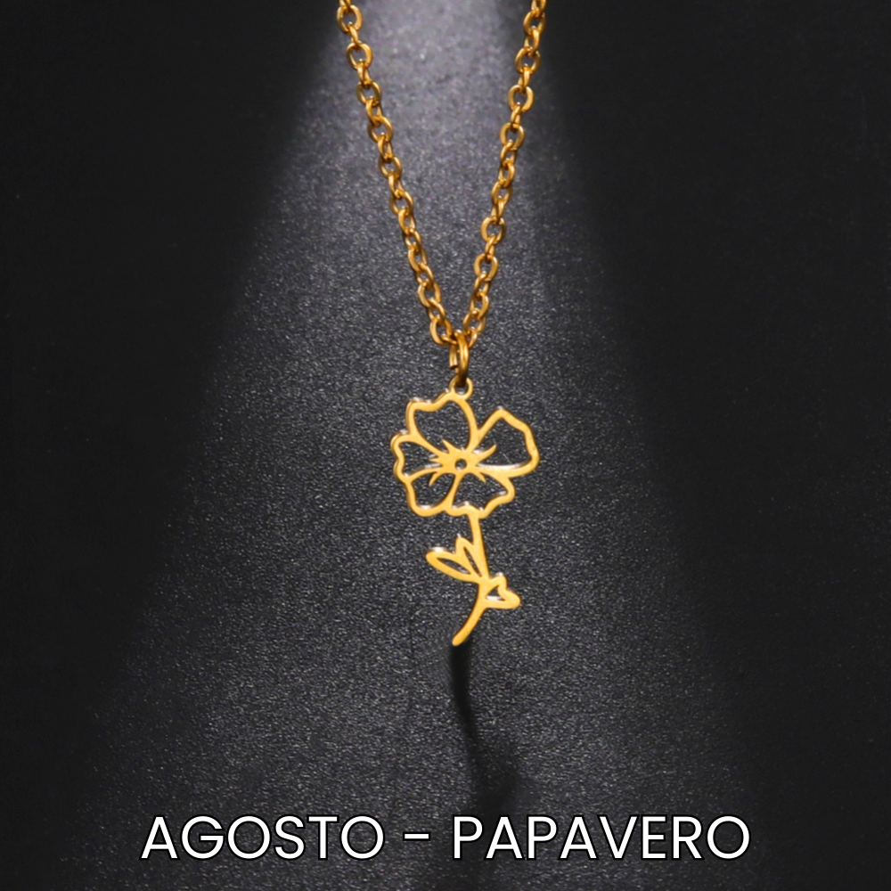 Collana Fiore di Nascita Minimal