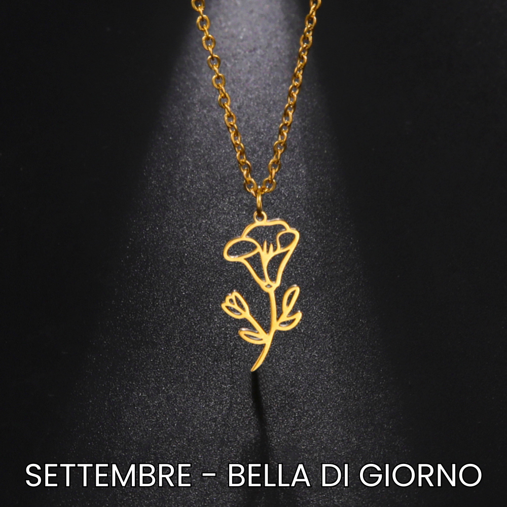 Collana Fiore di Nascita Minimal