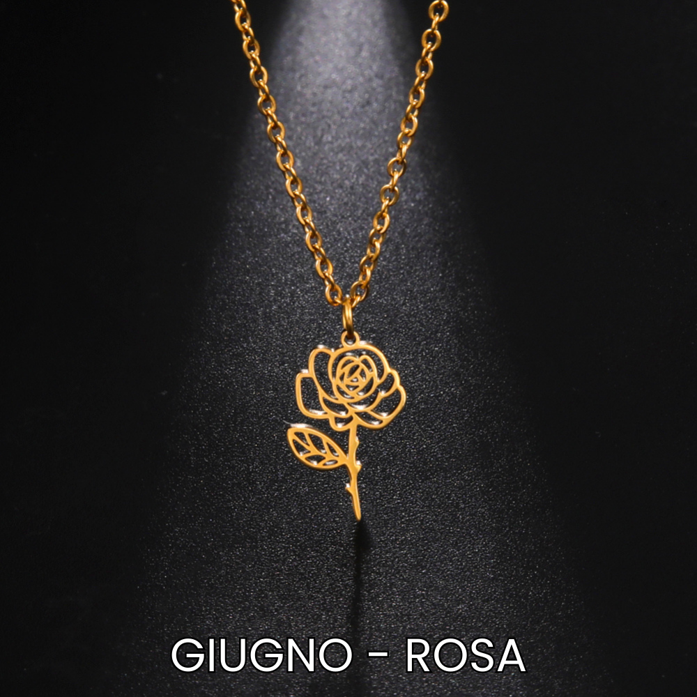 Collana Fiore di Nascita Minimal