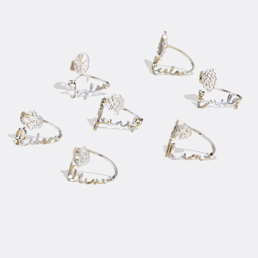 Anello Nome & Fiore di Nascita