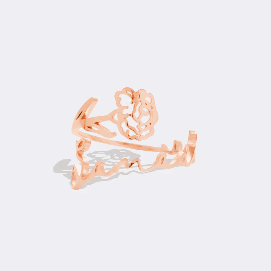 Anello Nome & Fiore di Nascita