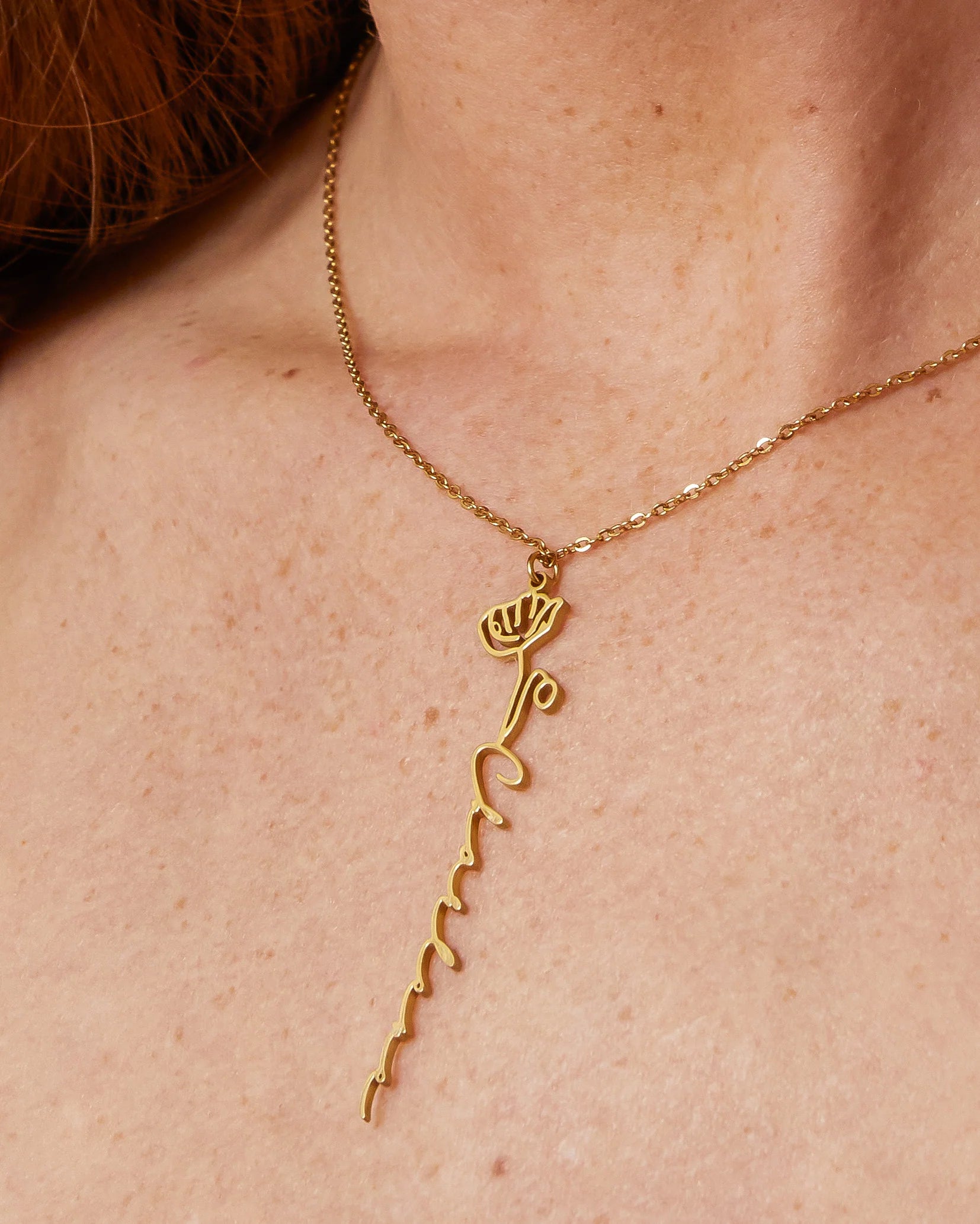 Name & Birth Flower Necklace
