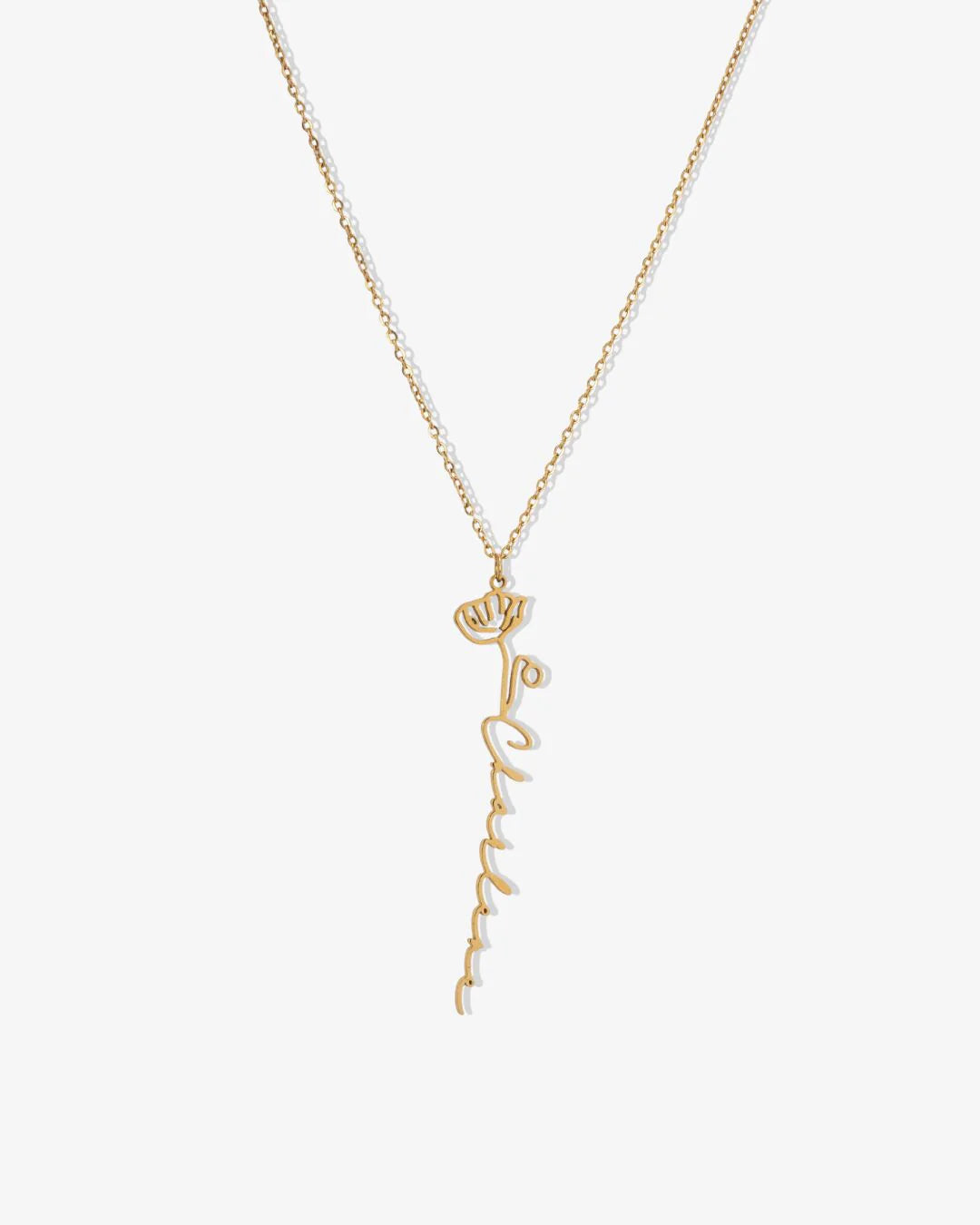 Name & Birth Flower Necklace