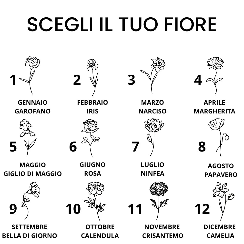Collana Nome & Fiore di Nascita